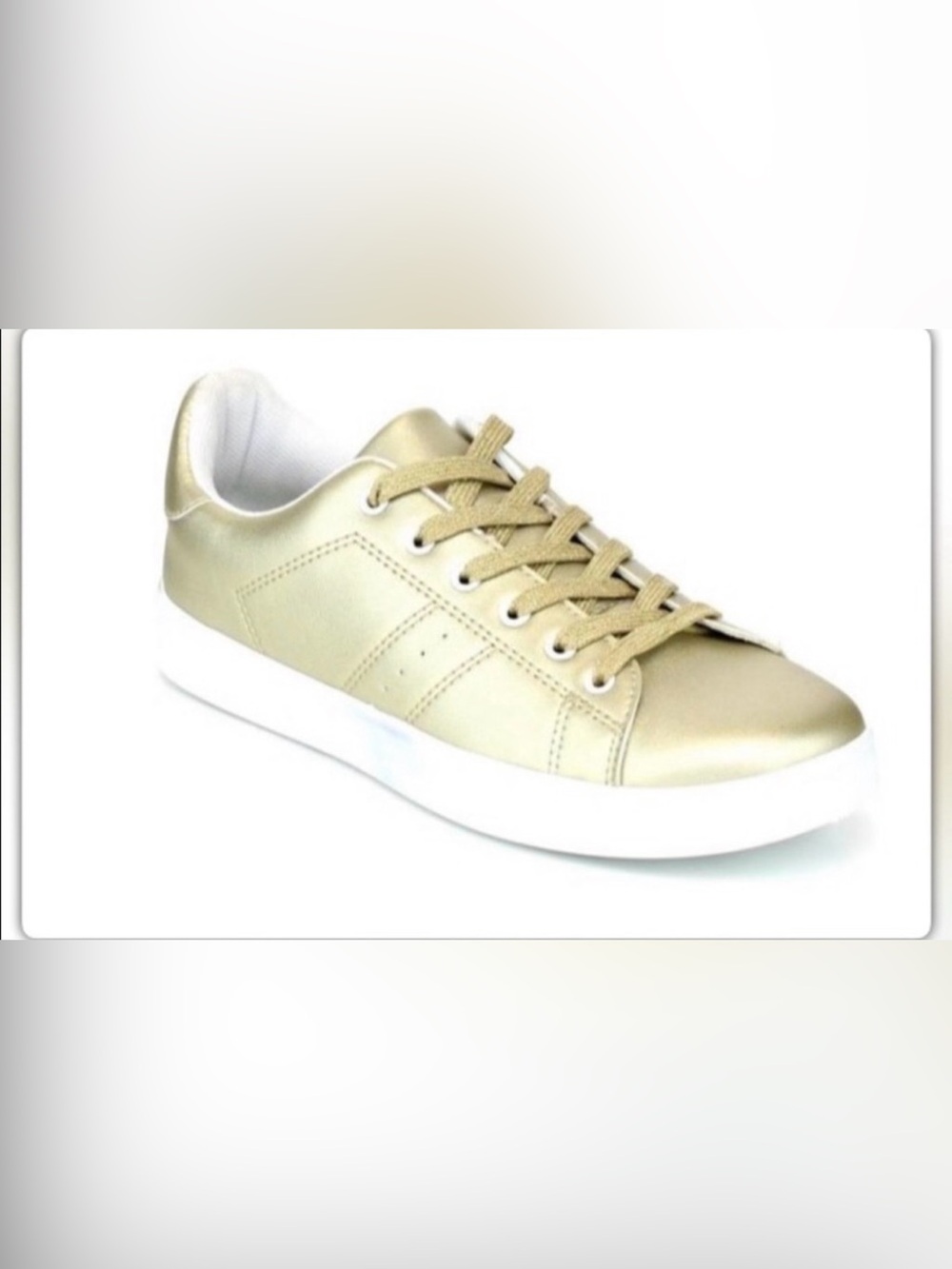 Gold Metallic Shiny Sneakers